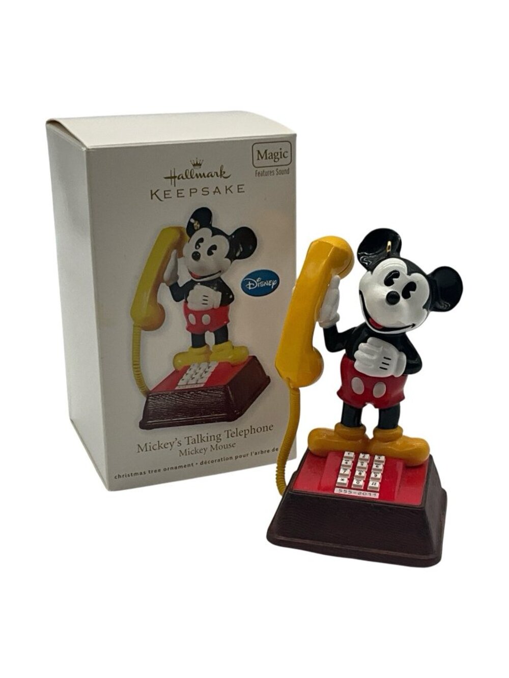 Mickey's Talking Telephone 2011 Hallmark Disney Magic Sound Ornament